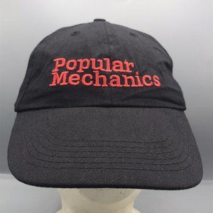 Popular Mechanics Red Embroidered Black Cap Hat Adjustable Technology Magazine